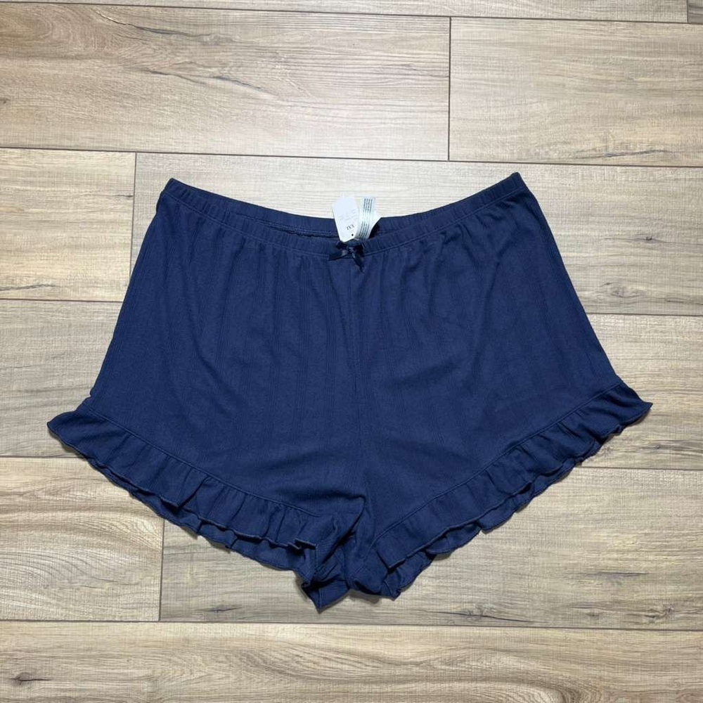 Wild Fable Women's Sleepwear Ruffle Hem Pajama Shorts Size XXL Navy‎ Blue